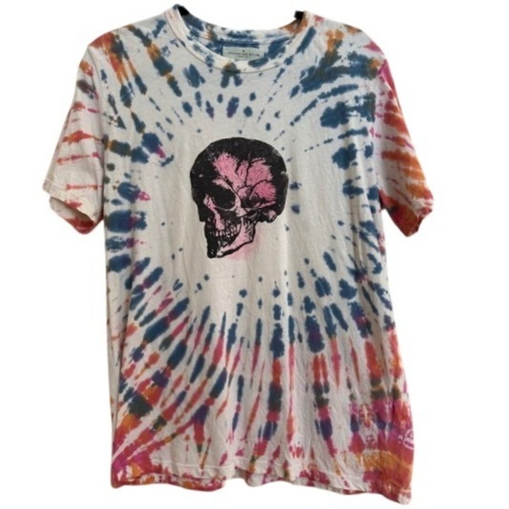 Imogene + Willie Tie Dye Skull Graphic Tee Medium USA Made
